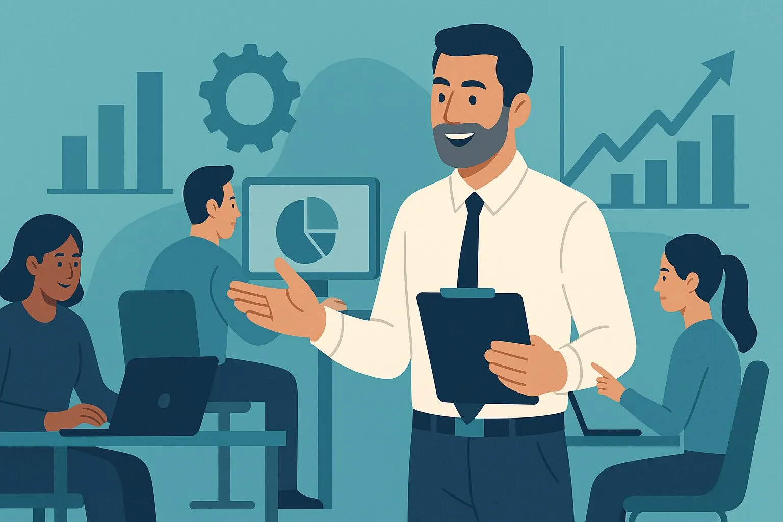 Illustration de l'article « Le rôle du manager de proximité dans la performance opérationnelle » — SEKUR, logiciel de sécurité privée