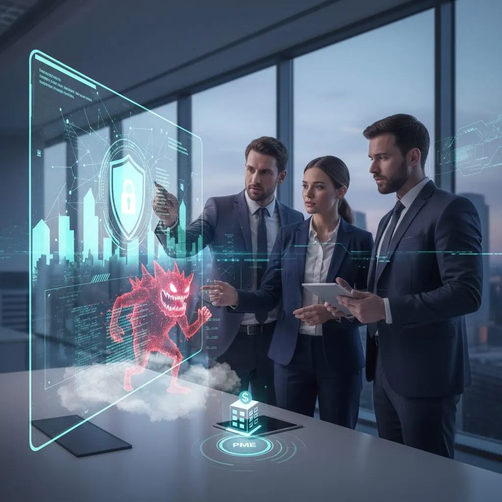 Illustration de l'article « Cybersécurité pour la sécurité privée en 2026 : Quelles menaces émergentes pour les PME ? » — SEKUR, logiciel de sécurité privée