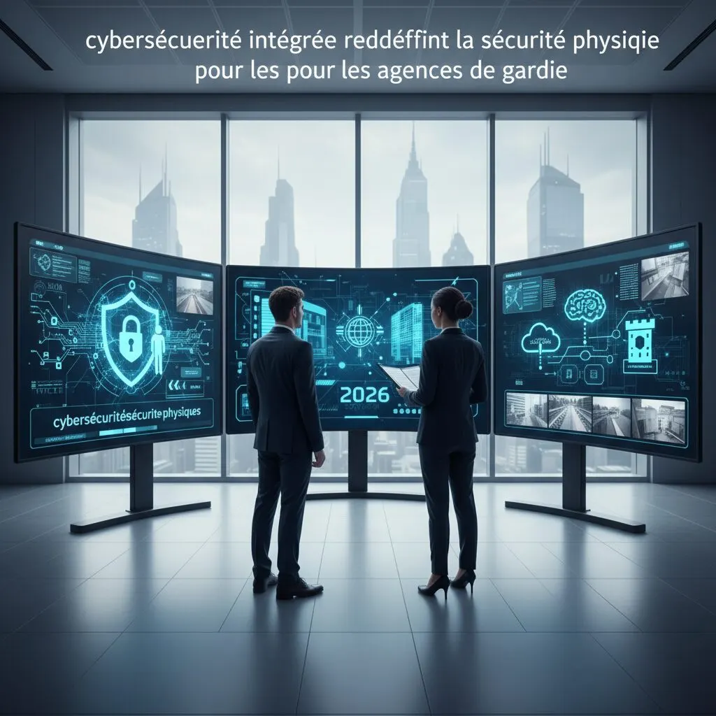 Illustration de l'article « Comment la cybersécurité intégrée redéfinit la sécurité physique pour les agences de gardiennage en 2026 ? » — SEKUR, logiciel de sécurité privée