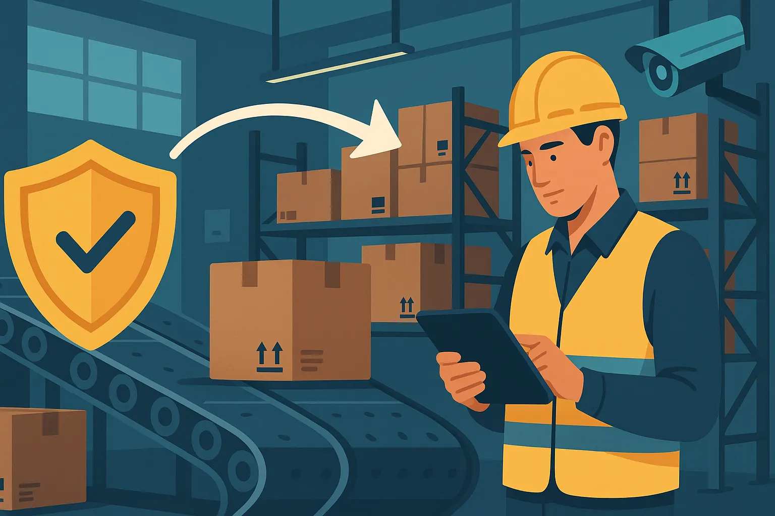 Illustration de l'article « La sécurité dans la logistique : flux & contrôle » — SEKUR, logiciel de sécurité privée