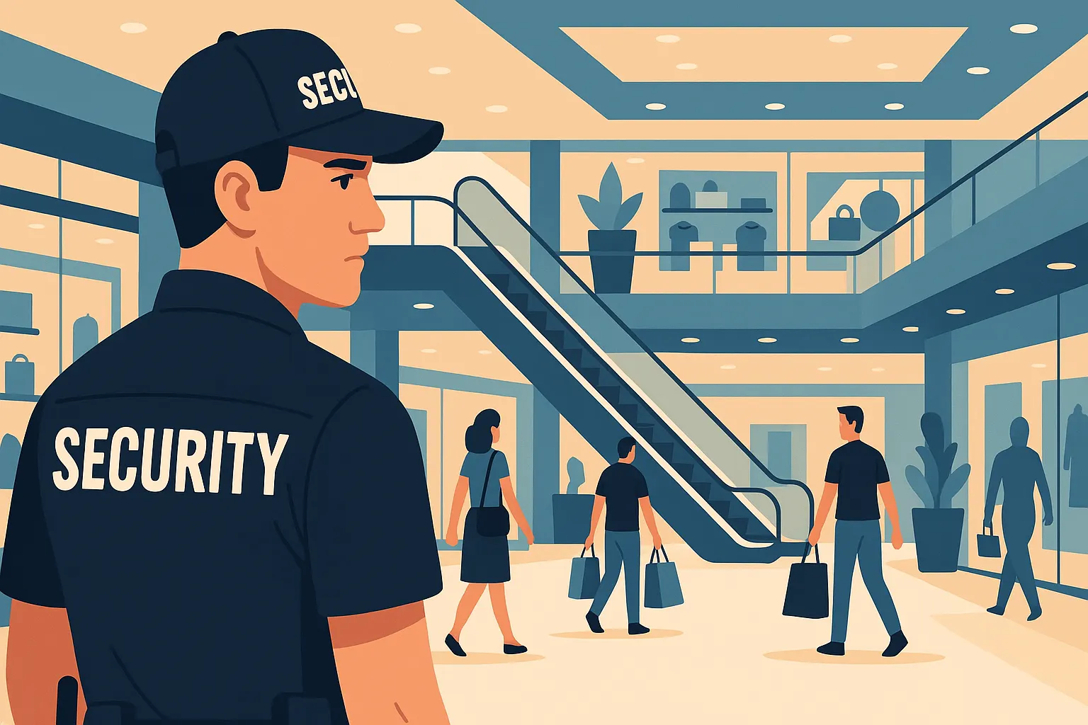 Illustration de l'article « Sécurité en centre commercial : enjeux quotidiens » — SEKUR, logiciel de sécurité privée