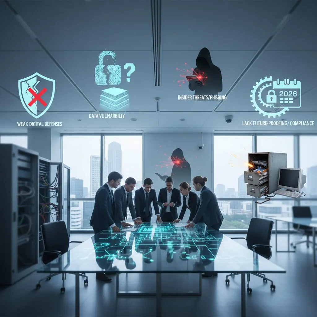 Illustration de l'article « 5 erreurs courantes en 2026 : la cybersécurité des agences de sécurité privée » — SEKUR, logiciel de sécurité privée
