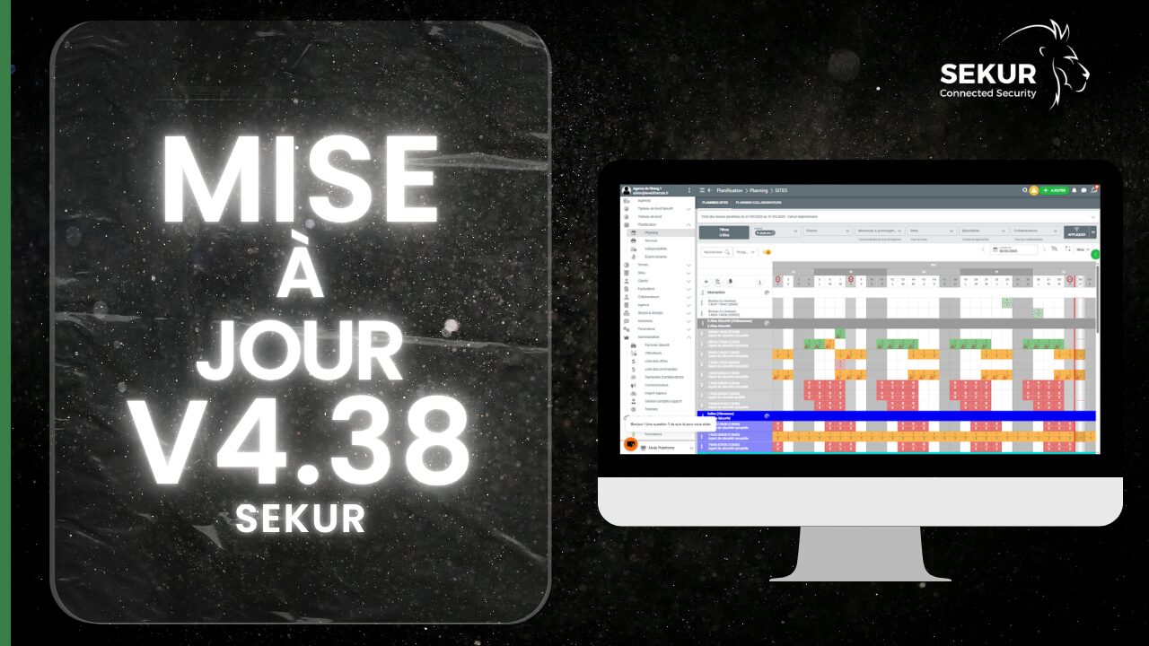 Mise à jour logiciel SEKUR® 4.38