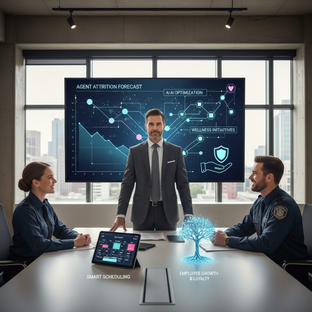 Comment un directeur d&rsquo;agence de sécurité peut-il réduire d&rsquo;ici 2027 le turnover de ses agents grâce aux outils d&rsquo;IA et d&rsquo;optimisation prédictive des plannings ?